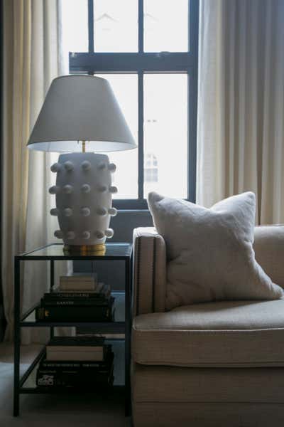  Eclectic Transitional Apartment Living Room. Tribeca, NY by Jaimie Baird Design.
