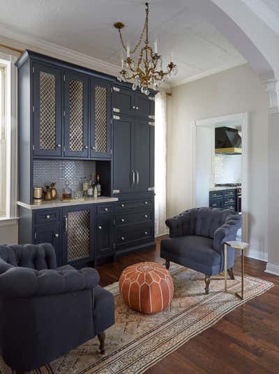  British Colonial Preppy Family Home Bar and Game Room. Julian by KitchenLab | Rebekah Zaveloff Interiors.