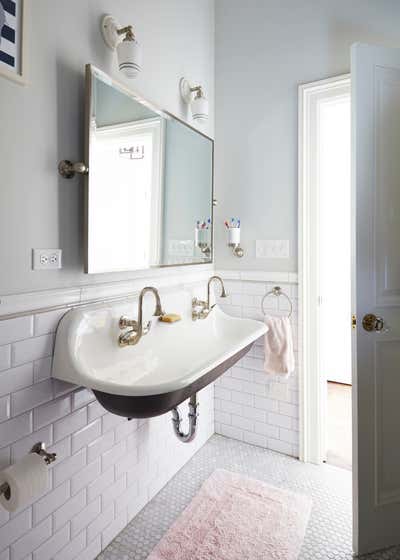  Craftsman Preppy Family Home Bathroom. Webster by KitchenLab | Rebekah Zaveloff Interiors.