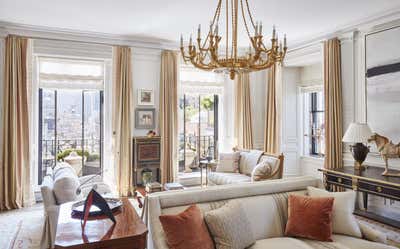 Eclectic Living Room. Consolidation of Two Park Avenue Apartments by Ferguson & Shamamian Architects.