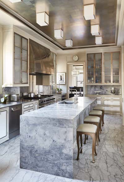  Hollywood Regency Apartment Kitchen. Consolidation of Two Park Avenue Apartments by Ferguson & Shamamian Architects.