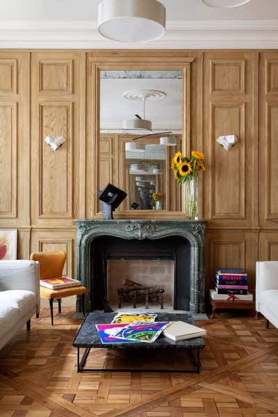  Eclectic French Traditional Apartment Living Room. A Pearl on Pre-aux-Clercs by Kasha Paris.