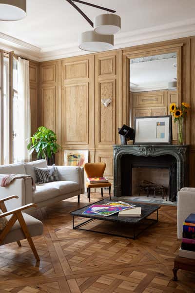  Eclectic French Traditional Apartment Living Room. A Pearl on Pre-aux-Clercs by Kasha Paris.