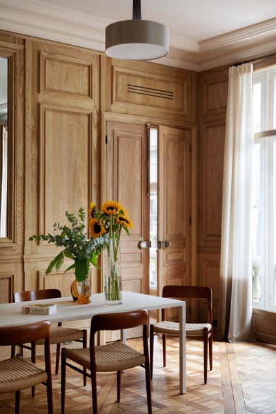  Contemporary Traditional Apartment Dining Room. A Pearl on Pre-aux-Clercs by Kasha Paris.