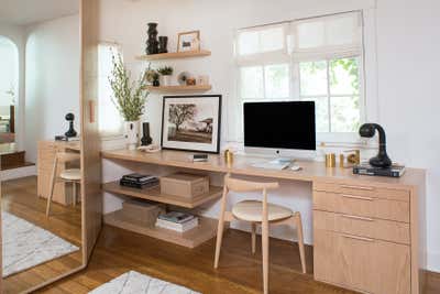  Minimalist Family Home Office and Study. Closet Office by LA Closet Design.