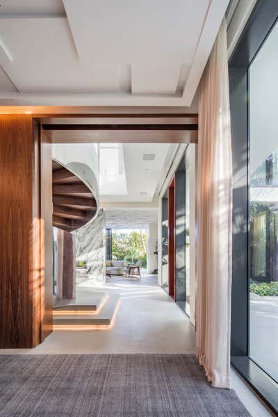  Transitional Family Home Entry and Hall. Miami Beach Modern Residence by Brown Davis Architecture & Interiors.