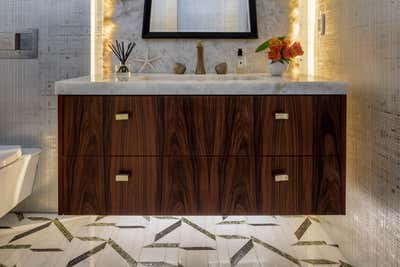  Transitional Family Home Bathroom. Miami Beach Modern Residence by Brown Davis Architecture & Interiors.