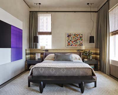  Modern Contemporary Apartment Bedroom. ART FILLED FAMILY HOME by William McIntosh Design.
