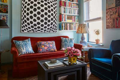  Bohemian Eclectic Living Room. Maximalist Apartment by Tara McCauley, LLC.
