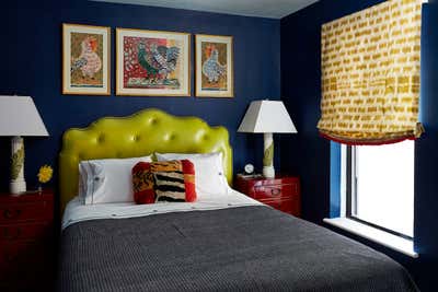 Hollywood Regency Preppy Apartment Bedroom. Maximalist Apartment by Tara McCauley, LLC.
