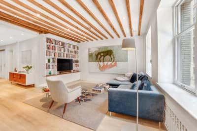  Mid-Century Modern Apartment Living Room. Tribeca Loft by JC Robertson Designs.