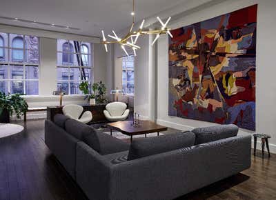  Transitional Contemporary Apartment Living Room. Spring Street Residence by 212box LLC.
