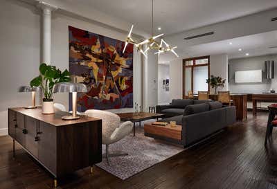  Transitional Contemporary Apartment Living Room. Spring Street Residence by 212box LLC.