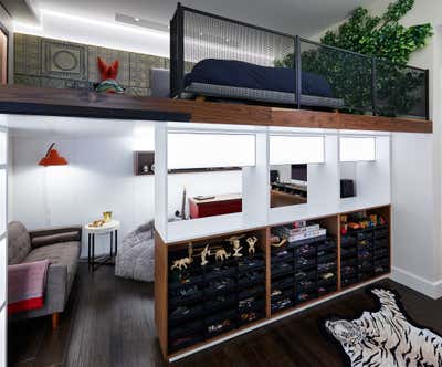  Transitional Mid-Century Modern Apartment Bedroom. Spring Street Residence by 212box LLC.