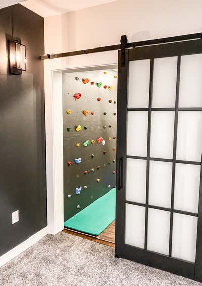  Eclectic Family Home Bar and Game Room. Industrial Basement Finish by Eden and Gray Design Build.