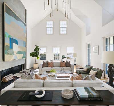  Transitional Beach House Living Room. Nantucket Harbor Compound by Workshop APD.