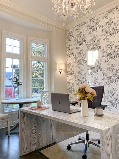  Transitional French Office Office and Study. Feminine Home Office by Eden and Gray Design Build.