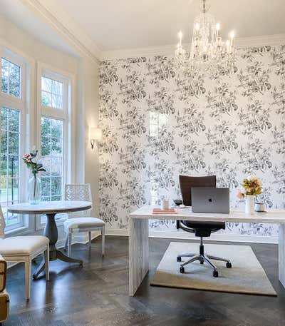 Traditional Office and Study. Feminine Home Office by Eden and Gray Design Build.