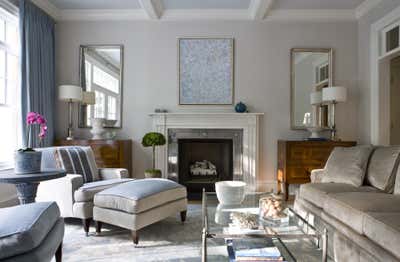  French Transitional Family Home Living Room. Mclean by Celia Welch Interiors.