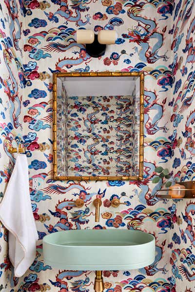  Mid-Century Modern Family Home Bathroom. Framebridge x Zoe Feldman Design by Zoe Feldman Design.