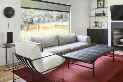  Mid-Century Modern Family Home Living Room. South Austin Mid Century by SLIC Design.
