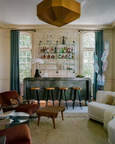  Art Deco Mid-Century Modern Family Home Bar and Game Room. Palm Beach Estate by David Lucido.