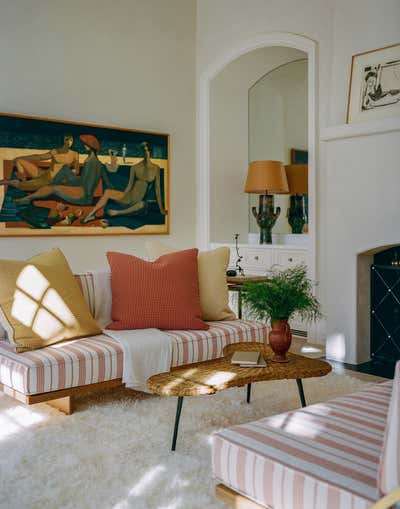  Art Deco French Family Home Living Room. Palm Beach Estate by David Lucido.