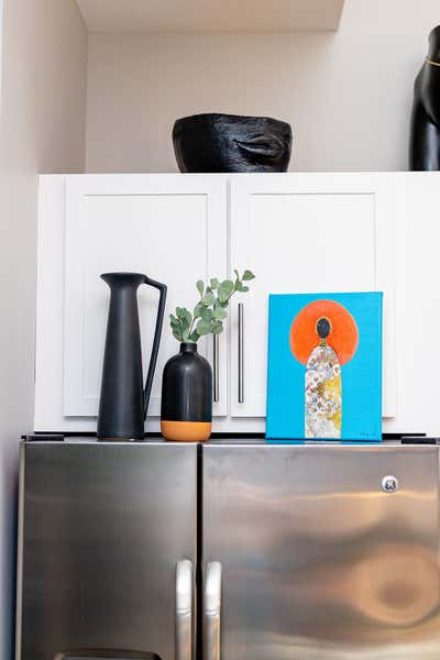  Mid-Century Modern Kitchen. Black + White Kitchen  by The Whitley Co..