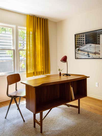  Mid-Century Modern Family Home Office and Study. Los Angeles Midcentury by Corinne Mathern Studio.