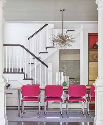 Preppy Dining Room. Larchmont House by J Morris Design LLC.