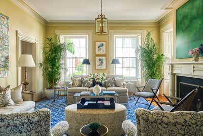  Mid-Century Modern Family Home Living Room. Nantucket Captain's House by Roughan Interior.