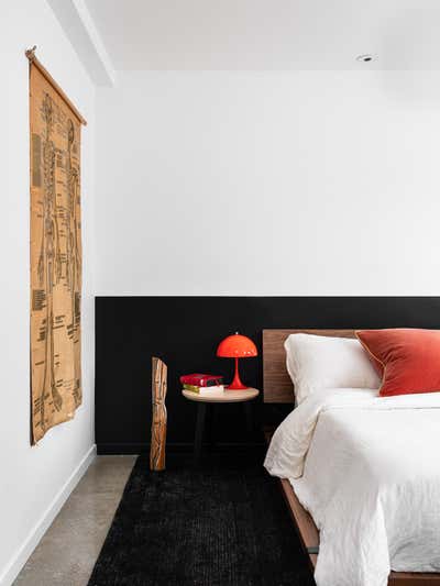  Mid-Century Modern Contemporary Beach House Bedroom. H A R B O R by Nick Fyhrie Studio.