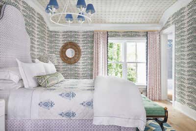  Preppy Coastal Vacation Home Bedroom. Hampton Desiger Showhouse by Kerri Pilchik Design.