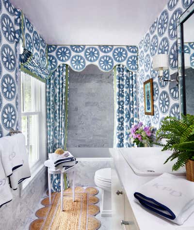 Preppy Vacation Home Bathroom. Hampton Desiger Showhouse by Kerri Pilchik Design.