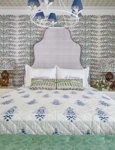  Preppy English Country Vacation Home Bedroom. Hampton Desiger Showhouse by Kerri Pilchik Design.