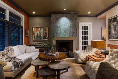  Art Deco Family Home Living Room. Glencoe Manor by Paul Hardy Design Inc..