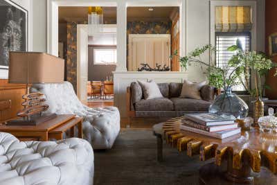 Mid-Century Modern Family Home Living Room. Glencoe Manor by Paul Hardy Design Inc..