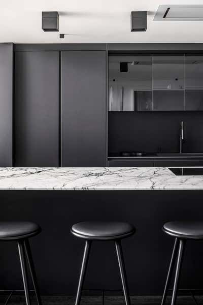  Modern Apartment Kitchen. Museum Residence  by B+G Design Inc.