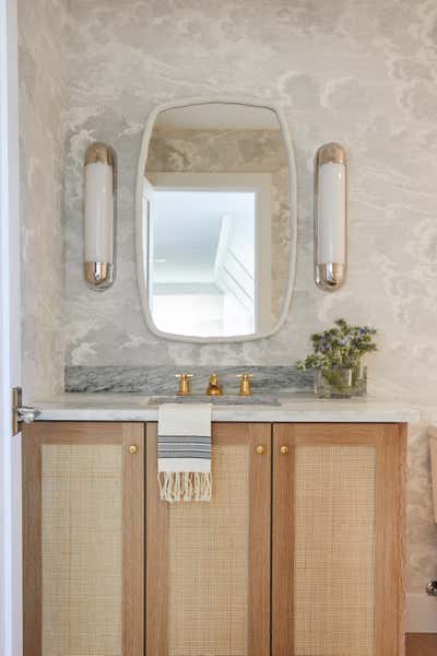  Eclectic Family Home Bathroom. Portico Green by Tara Cain Design.