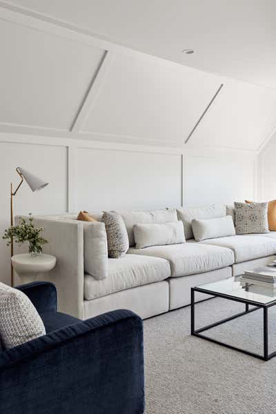  Modern Family Home Living Room. Portico Green by Tara Cain Design.