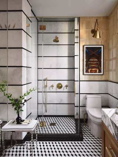  Art Deco Mid-Century Modern Bathroom. Upper West Side Apartment by CARLOS DAVID.