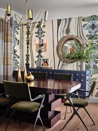  Eclectic Dining Room. Art Filled Home by Jeff Schlarb Design Studio.