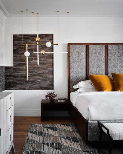  Modern Transitional Family Home Bedroom. Art Filled Home by Jeff Schlarb Design Studio.