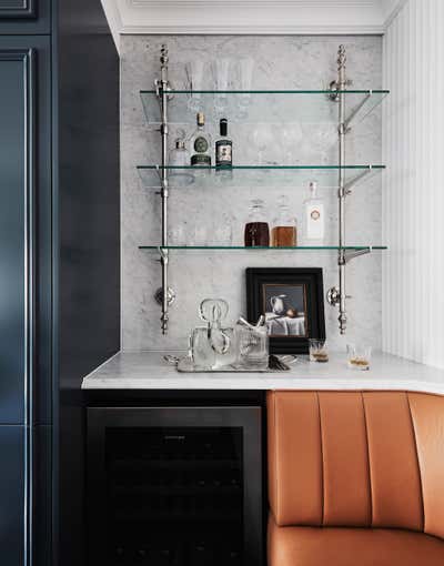 Transitional Apartment Bar and Game Room. Blue Caviar by Kate Nixon.