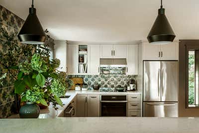  English Country Vacation Home Kitchen. Vashon Island by Hattie Sparks Interiors.