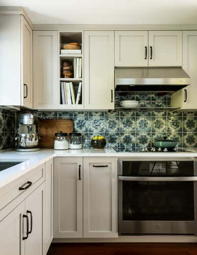  English Country Vacation Home Kitchen. Vashon Island by Hattie Sparks Interiors.