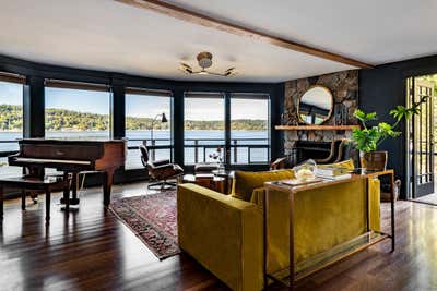  Rustic Vacation Home Living Room. Vashon Island by Hattie Sparks Interiors.