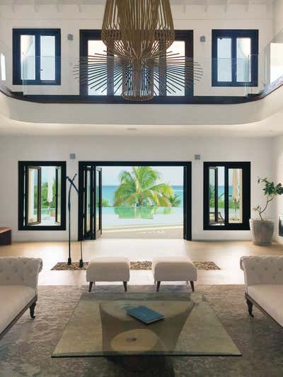  Coastal Modern Vacation Home Living Room. Whitehouse Jamaica Project by Ishka Designs Inc..