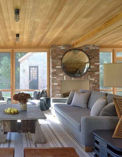  Modern Living Room. East Hampton Farmhouse by Dan Scotti Design.