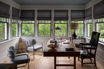  Modern Office and Study. East Hampton Village by Dan Scotti Design.